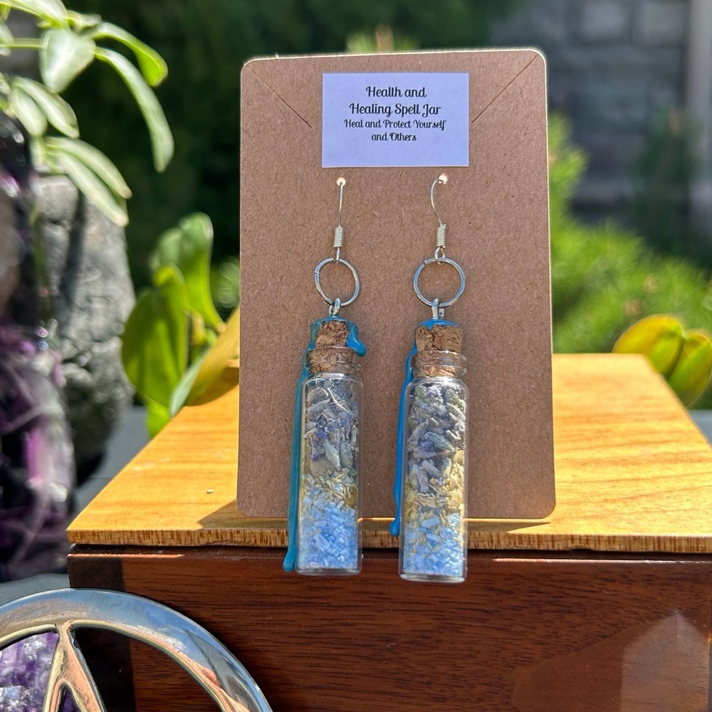 Health & Healing Spell Jar Earrings